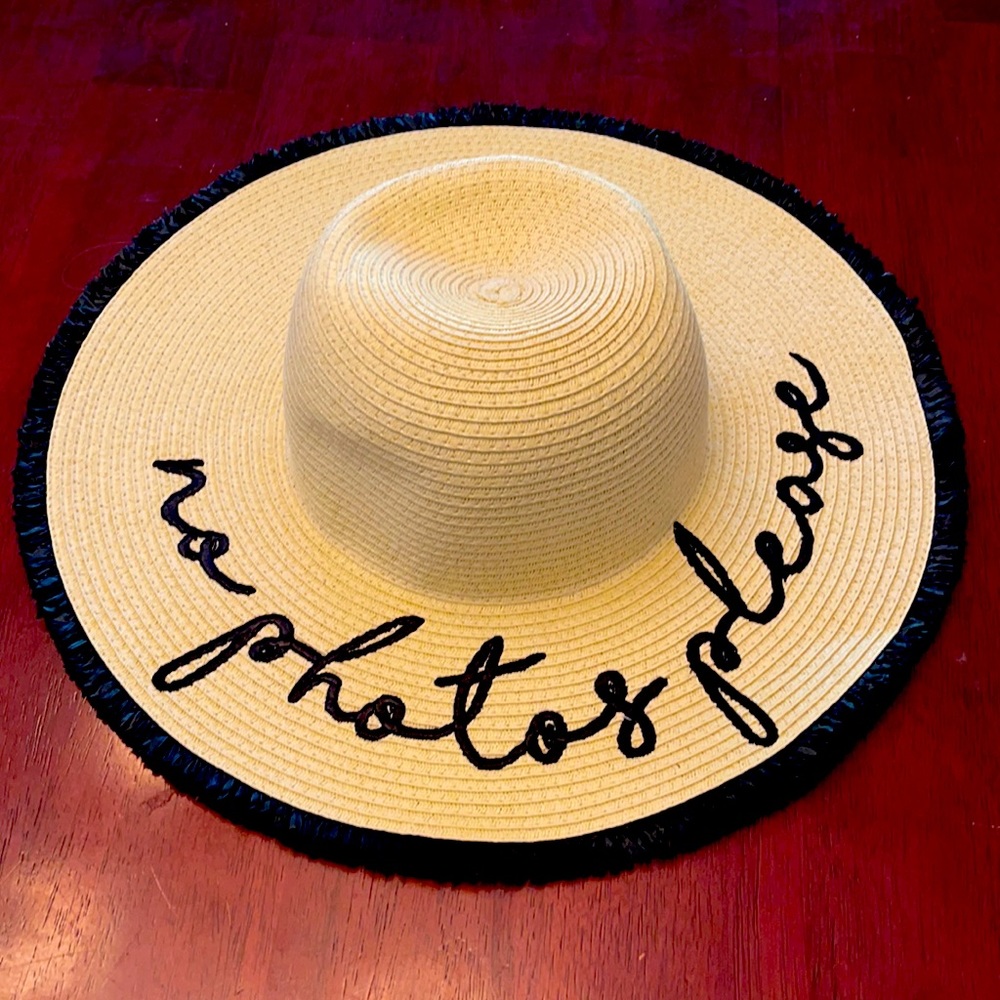 Summer hat Sun hat - “No Photos Please”